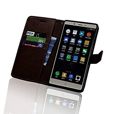 Image of ClickCase for Realme Narzo 20 pro Vintage Series Leather Wallet Flip Case Kick Stand with Magnetic Closure Flip Cover for Realme Narzo 20 pro (Coffee Brown)