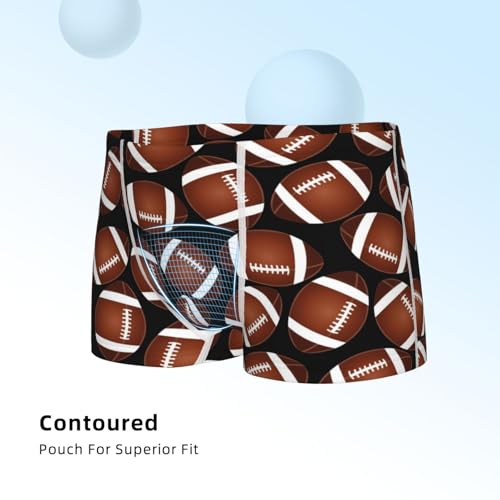 Boys' Cotton Boxer Brief Soft Underwear-Brown Football On Black4