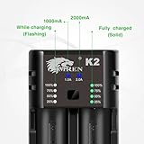 IMREN 26650 10400 Battery Charger, 3.7V Charger for 18650 10440 14500 14650 18500 18350 18700 26650, 1.2V Ni-MH/Ni-CD AA AAA C (2 Slots) - Image 5