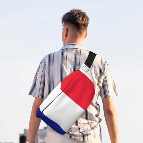 Sac banane de course à pied imprimé tricolore pour jogging et running