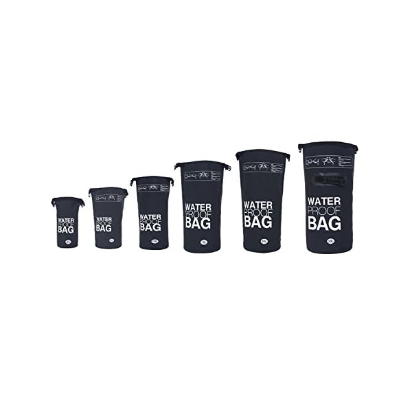 DonDon Dry Bag wasserdichte Tasche 2l, 5l, 10l, 15l, 20l, 30l Pack-Sack Beutel mit Schultergurt - schwarz 5 Liter 15 41cUkyDOBpL. SS600