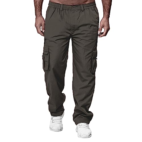 Pantalon cargo pour homme décontracté et droit avec poches