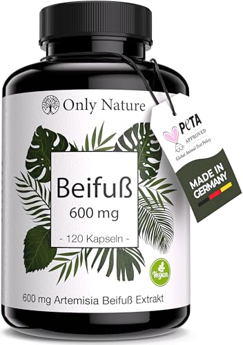 Beifuß Kapseln 120 hochdosierte Kapseln (10:1) Artemisia Vulgaris Extrakt (600mg) 6-Monats-Vorrat 100% natürlich vegan & laborgeprüft