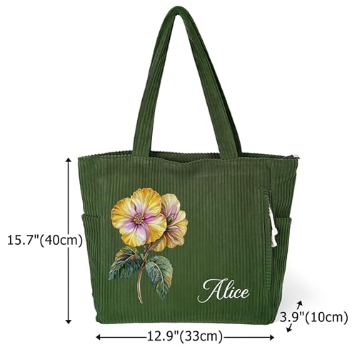 Bolso Tote de Pana Personalizado para Mujer con Cierre miniatura 4