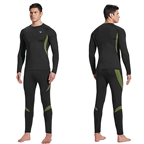 image for UNIQUEBELLA Men's Thermal Underwear Sets Top & Long Johns Fleece Sweat