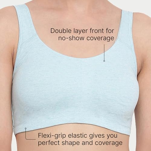 Image of Enamor Low Impact Women's Cotton Easy Everyday Bra - All Day Comfort Non Padded, Wirefree, High Coverage - SB06