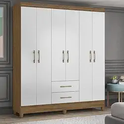 Guarda Roupa Casal 6 Portas e 2 Gavetas Panamá Moval Naturale/branco
