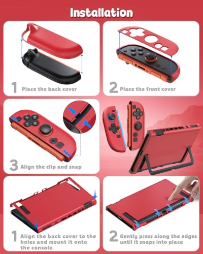 Image of Switch 2 Cover Case&Screen Protector, FYOUNG Dockable Shell for Nintendo 2 | Cute Case, 9H Tempered Glass, Thump Grip, Switch 2 PC Hard Protective Case, Split Design, Precise Cutouts, Slim Shockproof