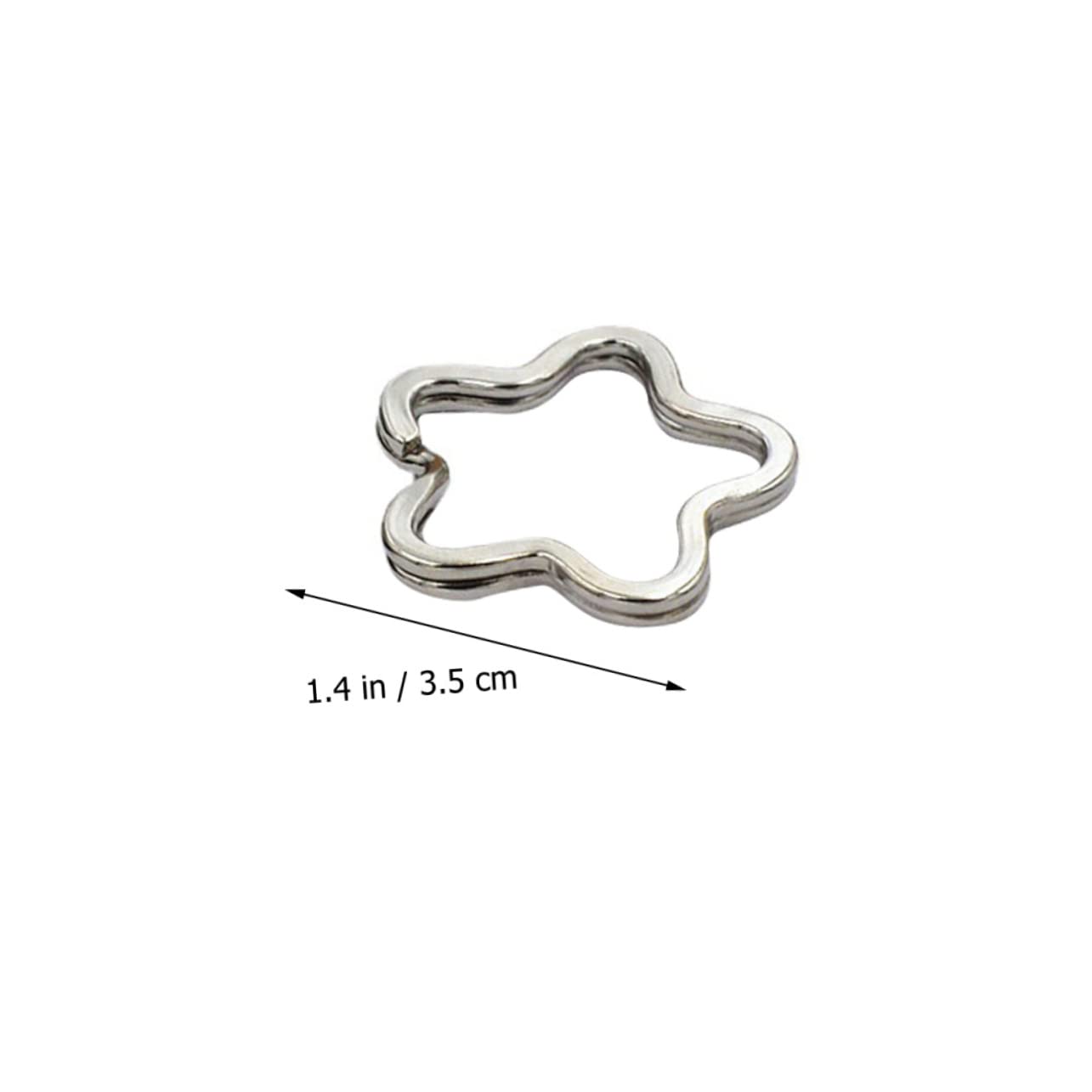 Anello Portachiavi a Fiore Piatto in Metallo Argento 80 Pezzi