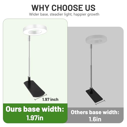 Image of LBW Grow Light for Indoor Plants, Height Adjustable Plant Grow Lamp with Auto On /Off Timer 6 /8 /12 /16H, 3 Colors,5 Dimmable Brightness, for Small Plants, White, 2 Packs