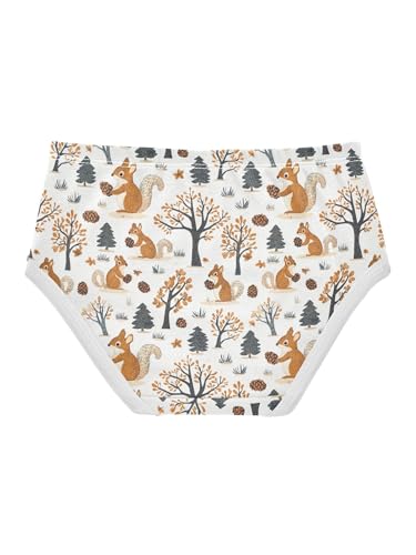 ZZKKO Forest Squirrels Pine Cones Girls Underwear Toddler Panties for Girls Comfort Brief Size 2T2