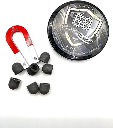 100 X D-Type Hard Mix Rubber Steel Shells Rubber Balls Mixed With Steel Powder 6 Grams Heavy Ammunition For Training Home Self Defense Paintball Pistols In 68 Caliber #TOP7