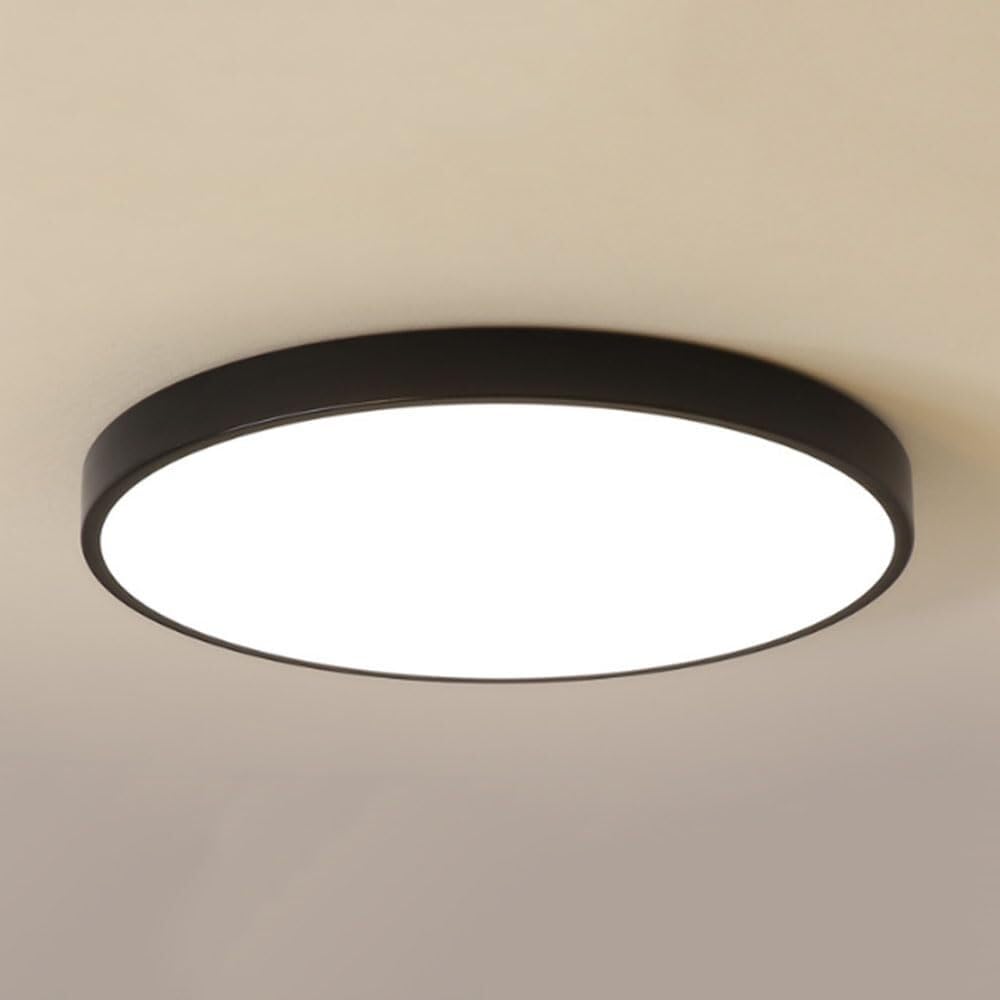 Plafonnier LED scandinave noir 60cm idéal pour illuminer chaleureusement le couloir ou le balcon