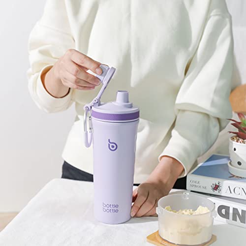 Botella mezcladora aislada BOTTLE BOTTLE de acero inoxidable con batidor morada 8
