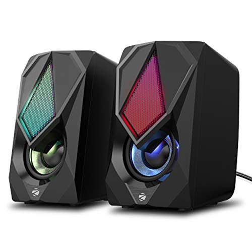 ZEBRONICS Zeb-Warrior 2.0 Multimedia Speaker with Aux Connectivity,USB Powered and Volume Control (Black+RGB) view 1