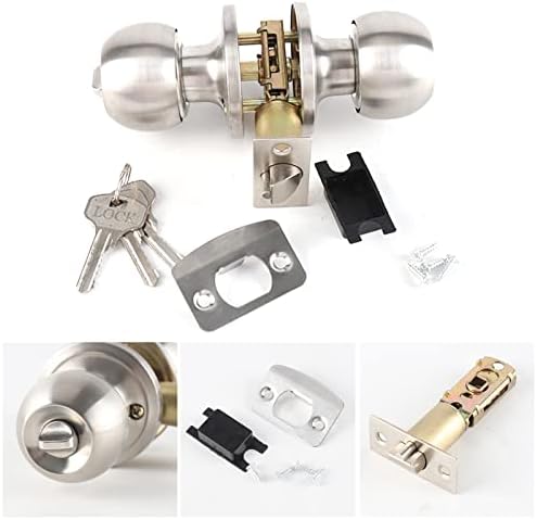 HEEPDD Tubular Lockset Stainless Steel Ball Door Handle Lock Set ...