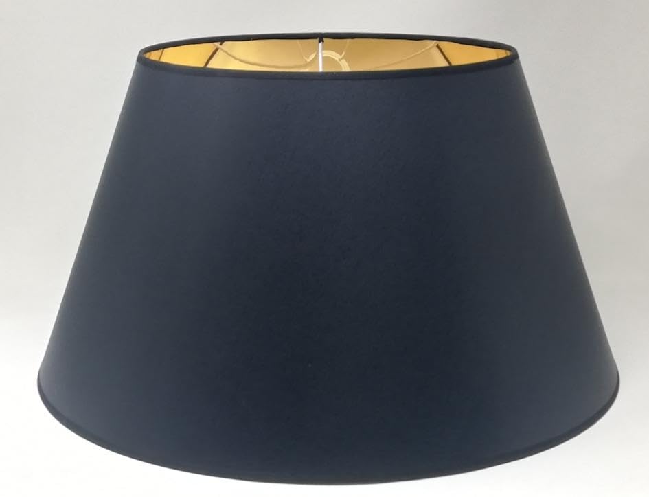 Schwarzer Lampenschirm mit Goldfutter, Kegelform, für Tischlampe, Stehlampe, handgefertigtes Produkt (Schwarz, 50x30x28)