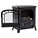 HOMCOM Chimenea Eléctrica Estufa Calefactor Eléctrica con Termostato Brillo Temperatura Ajustable 900W/1800W...