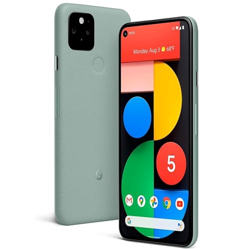 Google Pixel 5 5G, US Version, 128GB, Just Black - Unlocked (Renewed)