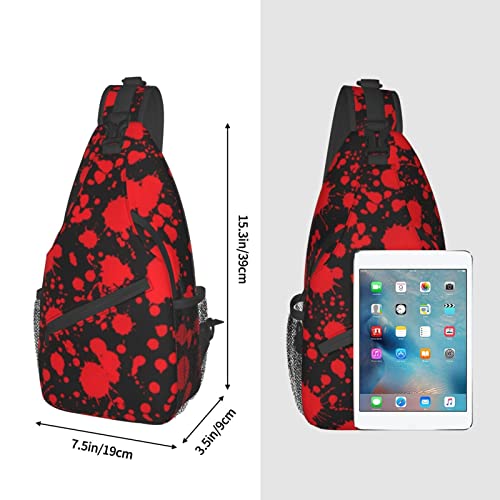 Horror Blood Splatter Outdoor Crossbody Shoulder Bag For Unisex Young Adult Hiking Sling Backpack3