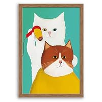 Amazon.co.jp: 木子誉絵画館 アートパネル ポスター バレエの猫 動物画