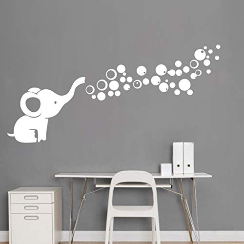 Vinilo Decorativo Infantil Elefante Blanco 13.7x22.4 in