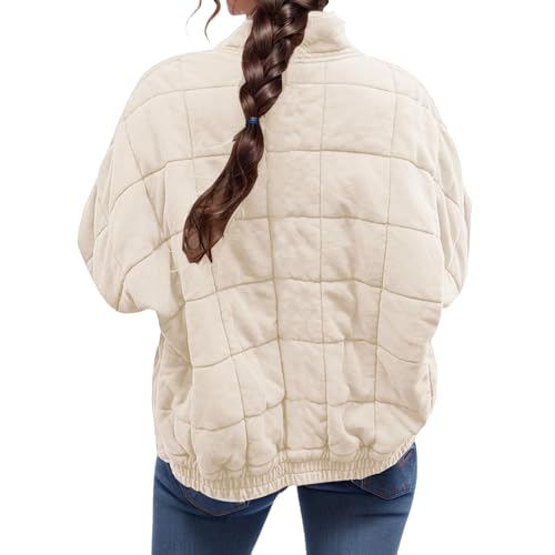 Oversized Quilted Down Jackets for Women Lightweight Puffer Jacket Trendy Casual Loose Stand Collar Fall Winter Coats4