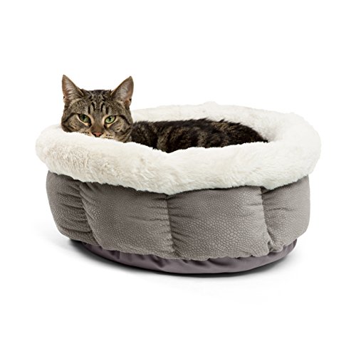 Best Friends by Sheri Cuddle Cup Ilan Cozy Microfiber Cat and Dog Bed in Standard Gray