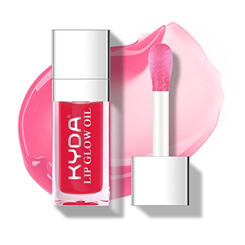 Kyda Hydrating Lip Glow Oil, Moisturizing Lip Oil Glossy Transparent Plumping Lip Gloss, Tinted Lip Oil For Lip Care And Dry Lips, By Ownest Beauty-Red Cherry #TOP28