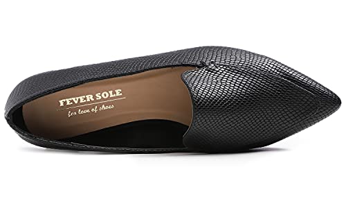 Image of FEVERSOLE Women's Loafer Flat Pointed Fashion Slip On Comfort Driving Office Shoes