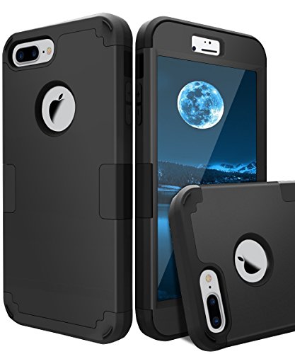 TOPSKY Compatible with iPhone 7 Plus Case Three Layer Shockproof Heavy Duty High Impact Resistant Hybrid Protective Cover Case for Apple iPhone 7 Plus 5.5 inch,Black