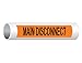 ComplianceSigns.com Main Disconnect Pipe Label Decal, 8x2 inch 5-Pack Vinyl for Pipe Markers