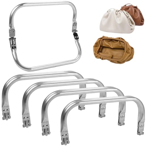 Tkxjry 4 Pièces Cadres De Sac À Main en Aluminium,20 * 9cm Cadre De Poignée De Sac,Sac Cadre Fermeture pour Sac Bricolage,Fermeture Cadre Sac en Aluminium,Cadre Métallique pour Sac,Cadre de Sac Main
