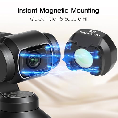 Image of 2X Telephoto Portrait Lens Compatible with DJI Osmo Pocket 3 Only, 4 Elements 3 Groups Multicoated Optical Glass, Magnetic Lens Attachment