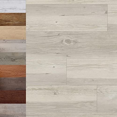 MadeInNature, Dalles PVC, Lames Auto-Adhésives, Grand Choix de Coloris et de Dimensions (1.10 m², Cérusé Blanc)