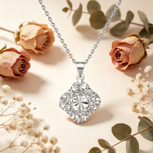 Onrkbzw 925 Sterling Silver Hand Woven Clover Necklace for Women - image 3