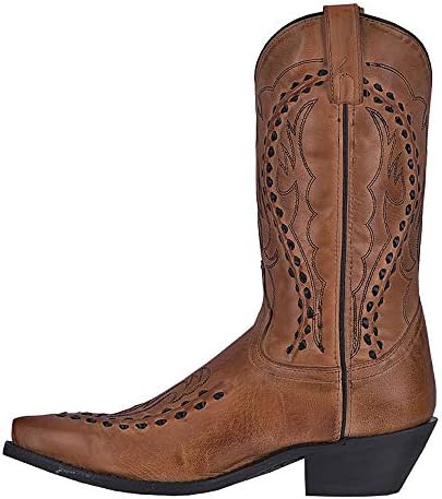 Laredo mens Laramie Goat Pointed Toe Cowboy western boots, Tan, 9 US