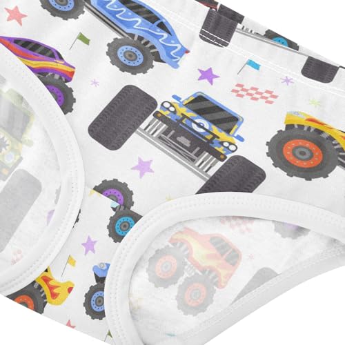 Wusikd Cartoon Monster Trucks Girls' Underwear Cotton Girls Briefs Soft Toddler Underwear 3T Multi4