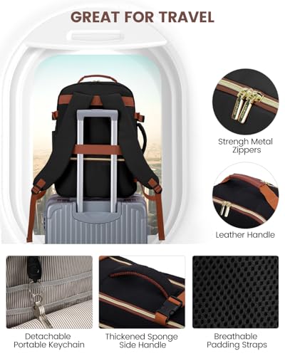 Image of LOVEVOOK 56L Travel Backpack for Women & Men, Airline Approved Carry On Luggage with 3 Packing Cubes, TSA Overnight Bags, Waterproof Personal Item Bag, Weekender Essentials Backpacks fits 17 inch Laptop