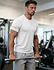 MAGCOMSEN Running Top Men Swimming Gym Tshirt Workout Rash Vest Short Sleeve Summer Breathable Sports UV T Shirt,White,3XL #1