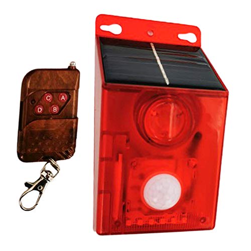 Baoblaze Sirene do Alarme Da Lâmpada com Controle Remoto, 125db Sem Fio Strobe Alert Luz Solar com S