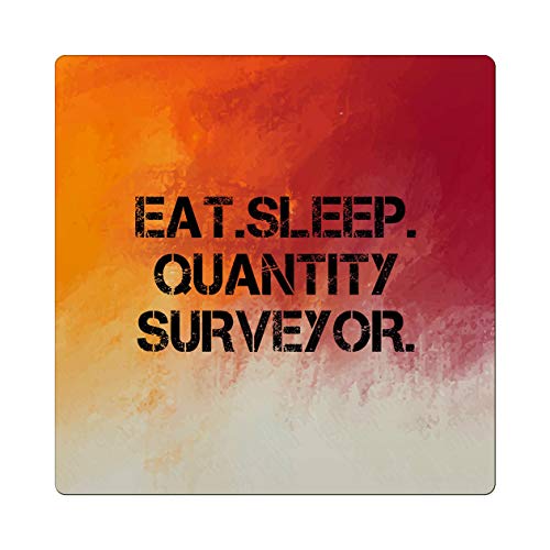 Makoroni - EAT SLEEP EAT SLEEP QUANTITY SURVEYOR 4"x4" Ceramic Drink Coaster Trive w/Cork Backing, DesL4