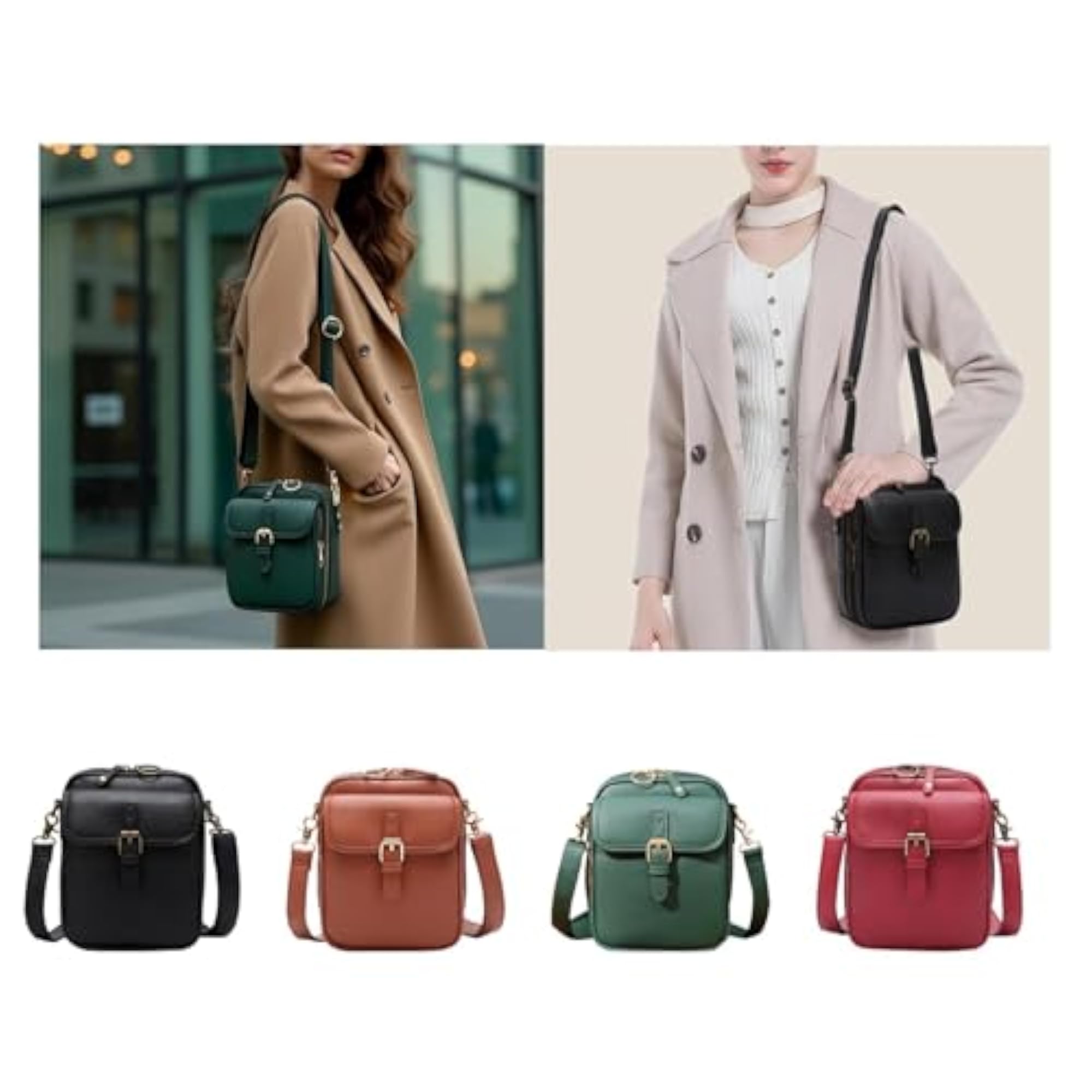 Shoulder Bag Double Zipper Unisex Versatile Crossbody Bag