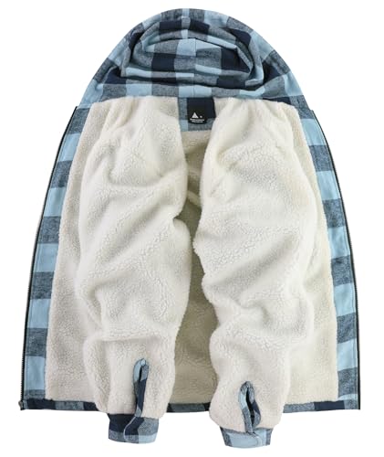 Image of SCODI Men's Flannel Shirt Jacket Fleece Sherpa Lined Plaid Zip Up Hoodies | Machine Wash, 4 Pockets, Big and Tall, Vintage, Classic, Stylish, Casual, Heavyweight Sweatshirt, Winter Outwear, Warm Coat