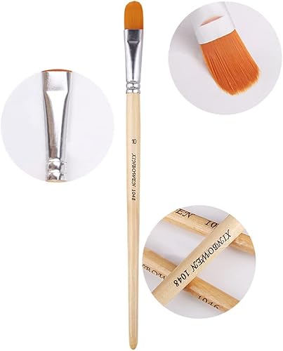 Miniatura 7 de Juego de 6 pinceles de pintura de nailon con cabezal de pincel de arte cómodo, pinceles multifuncionales, pinceles de acuarela, pinceles de pintura