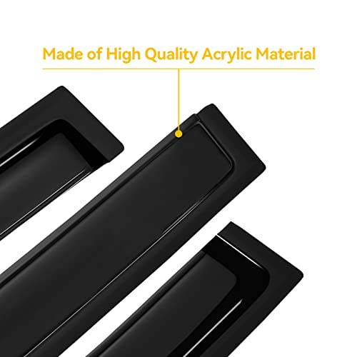 Cxdar Rain Guards For 2013-2019 Ford Escape 2014 2015 2016 2017 2018 Window Visors Vent Guard Shade Deflector, Tape-On Dark Smoke, 4Pcs #TOP2