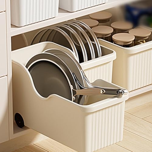 Cajones de almacenamiento rodantes, paquete de 3 organizadores de plástico blanco de 39x19x20 cm 3