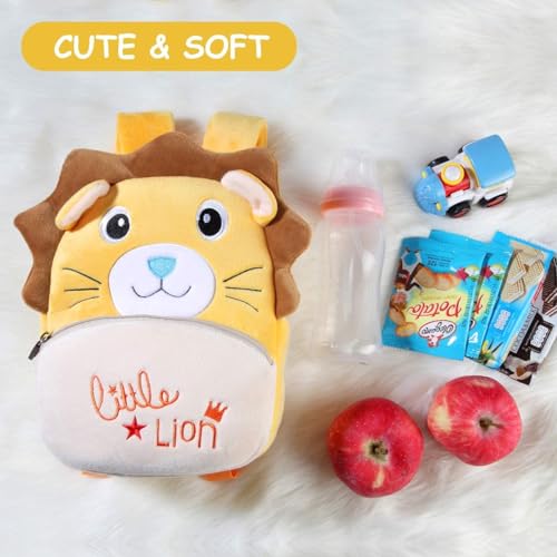 HappyChild Kids School Bag for Boys and Girls, Cute Soft Plush Preschool Animal Cartoon Mini Backpack Little kids bags for 2-5 years (Image - 5)