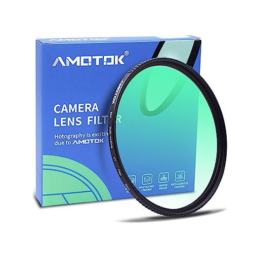 AMOTOK 72mm Ultra-Slim UV Camera Filter,16 Multi-Layer Coated HD/Waterproof/Scratch Resistant UV Filter with,Optical Glass+Aluminum Alloy Frame for Any 72 mm Camera Lens(72mm)