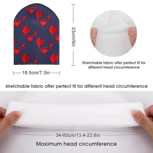 Cute Crab of Animal Pattern Kids Beanie Hat for for Girls Boys Children Cap Winter Knitted Chemo Cancer Headwear Accessories Gifts Decoration Black2